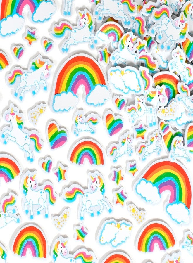 Ready 2 Learn Foam Stickers - Unicorns & Rainbows - Pack of 180 - Self-Adhesive Stickers for Kids - 3D Puffy Stickers for Laptops, Party Favors and Crafts - Image 1